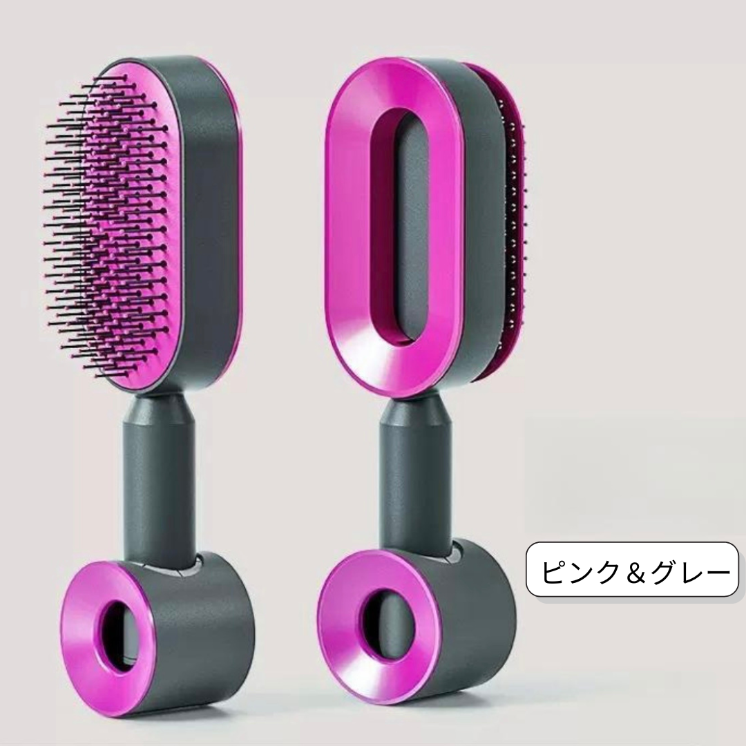 Lisoa™ リソア ｜プッシュヘアブラシ【時短ケア・ワンタッチで毛がスルッと落ちる】