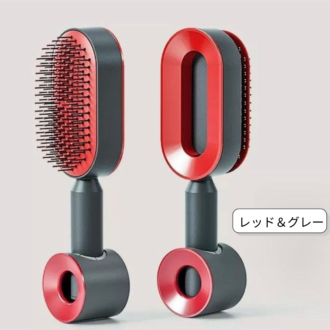 Lisoa™ リソア ｜プッシュヘアブラシ【時短ケア・ワンタッチで毛がスルッと落ちる】