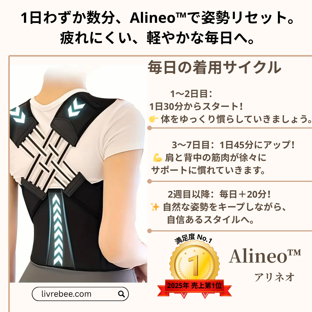 Alineo™ アリネオ 【猫背予防・肩腰ケア・肩開き・快適サポート】