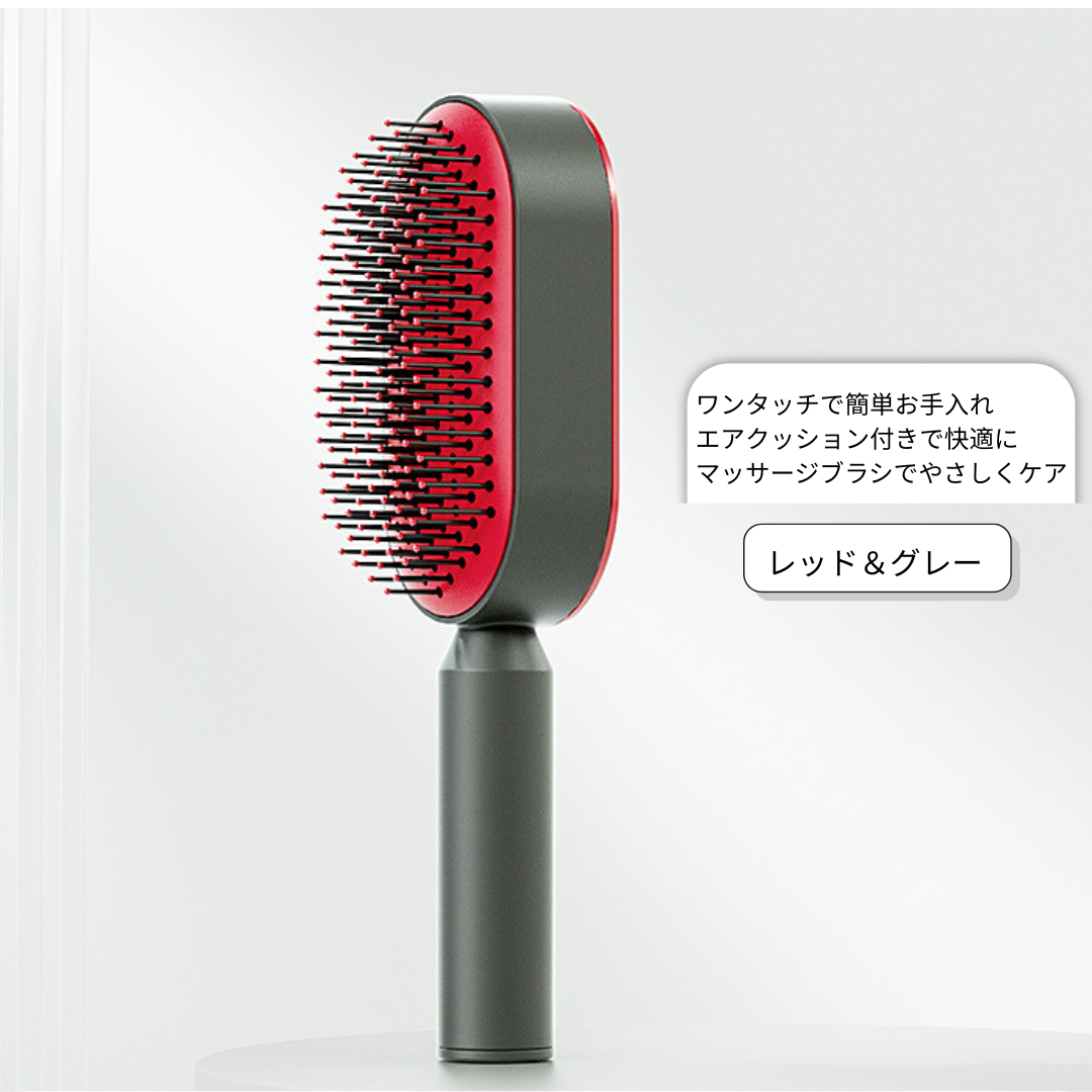 Lisoa™ リソア ｜プッシュヘアブラシ【時短ケア・ワンタッチで毛がスルッと落ちる】