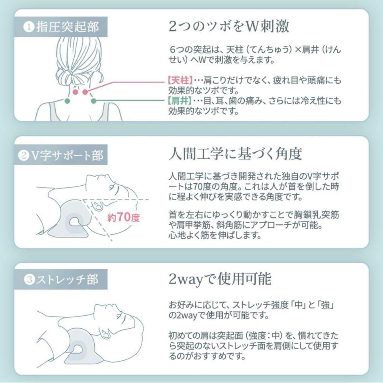 Necca™ ネッカ 【首ストレッチ・指圧・姿勢ケア枕】