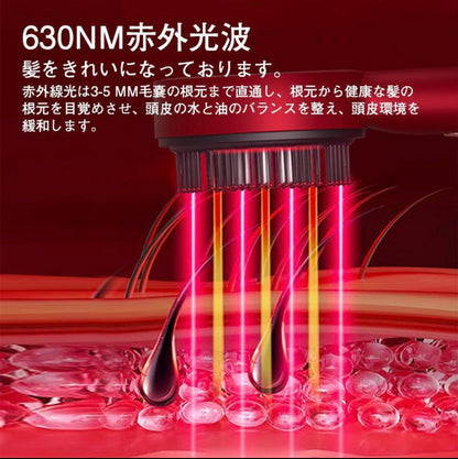 HairAura™ ヘアオーラ【頭皮マッサージコーム・赤色光・育毛剤導入】